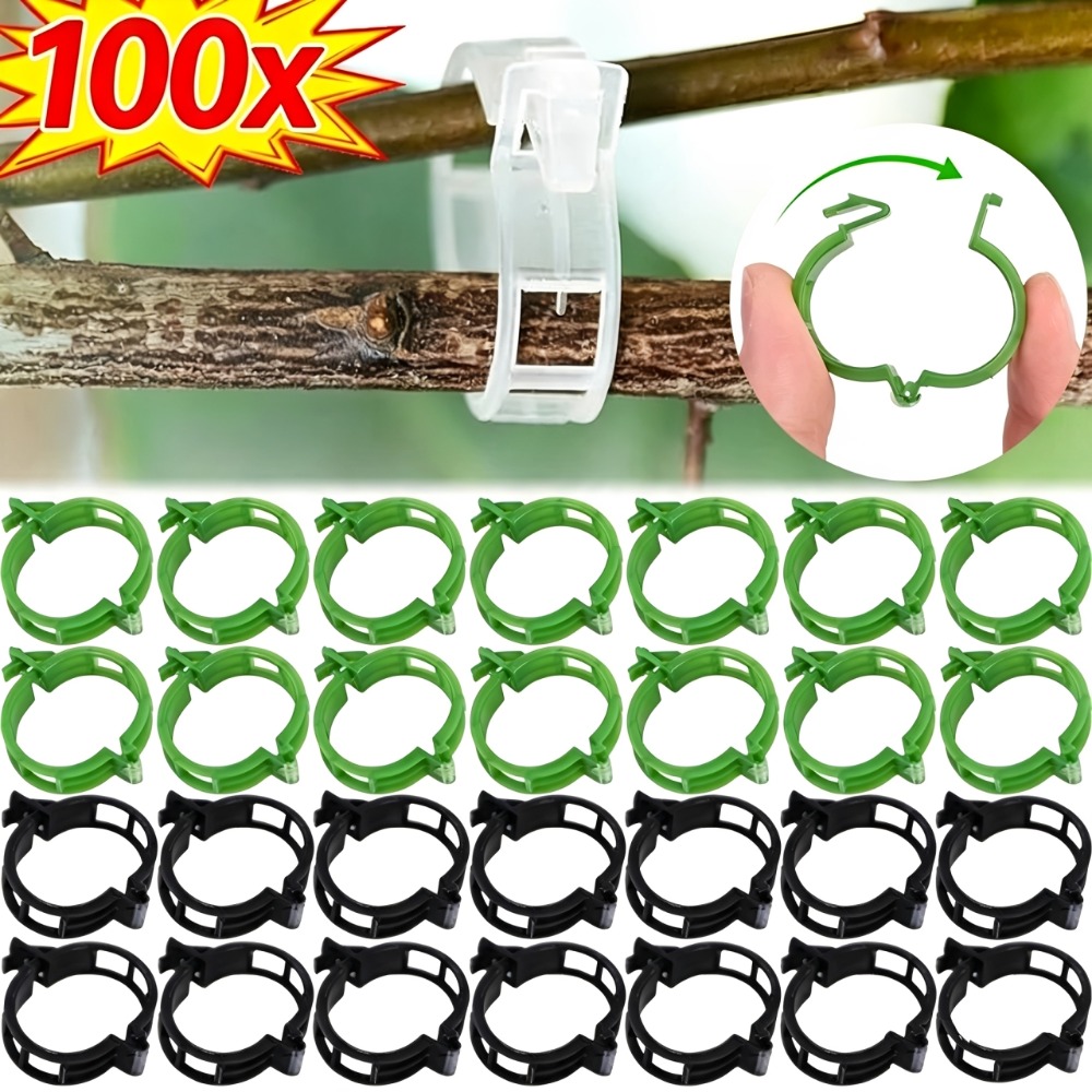 Plant Parent Tools - 100/10 Stück Pflanzenstützclips aus Kunststoff, wiederverwendbare